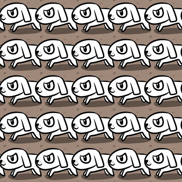 Seamless Pattern Cute Dog Cartoon — Stock Photo, Image