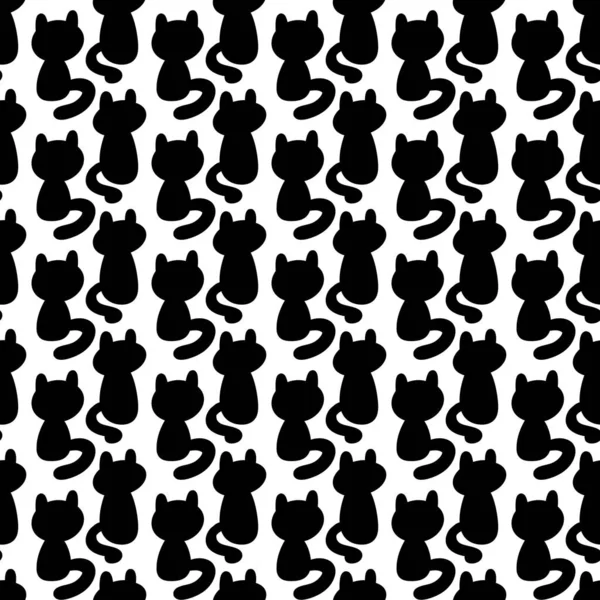 猫型漫画のシームレスなパターン — ストック写真
