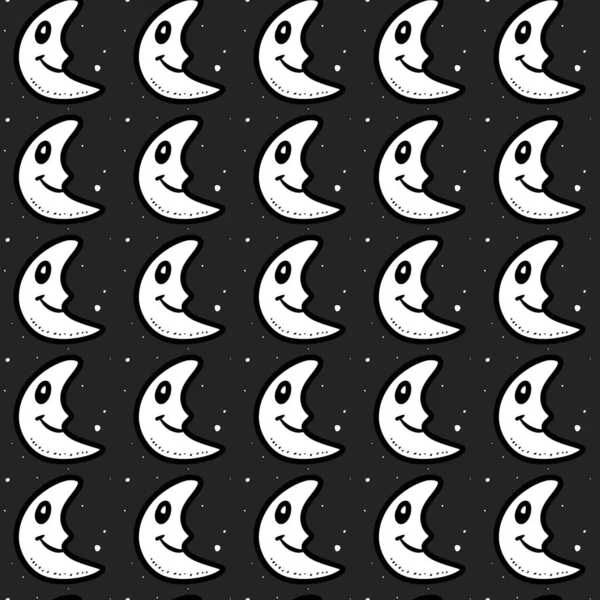 Seamless Pattern Cute Moon Cartoon Background — Stock Photo, Image