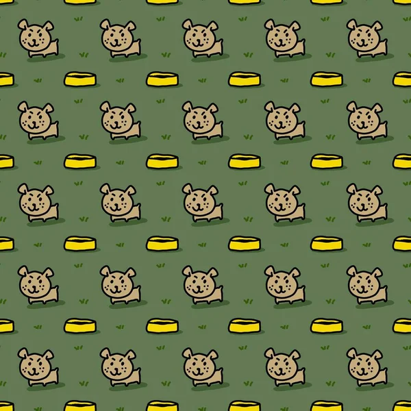 seamless pattern of cute dog cartoon