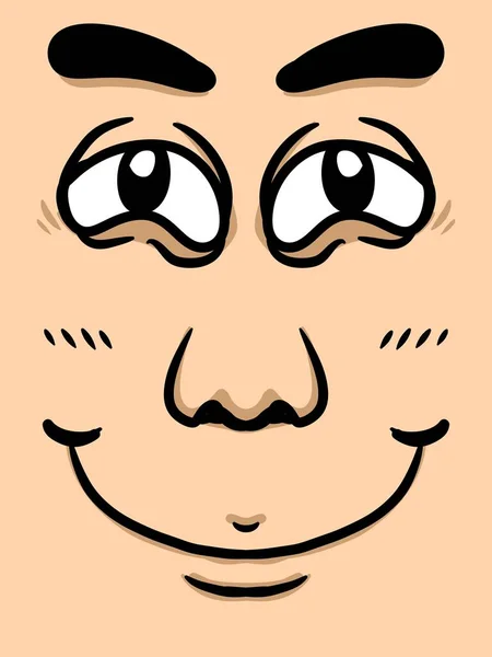 Cute Face Man Cartoon Background — Stock Photo, Image