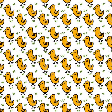 Sevimli tavuk çizgi filminin kusursuz deseni