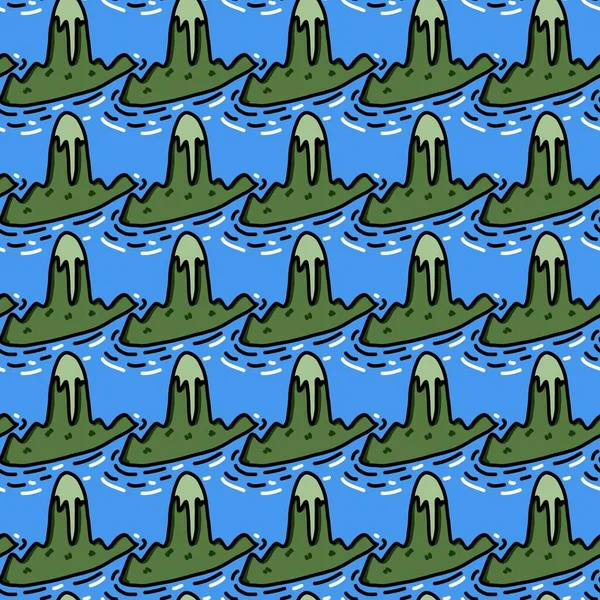 Ada Karikatür Arkaplanının Kusursuz Deseni — Stok fotoğraf