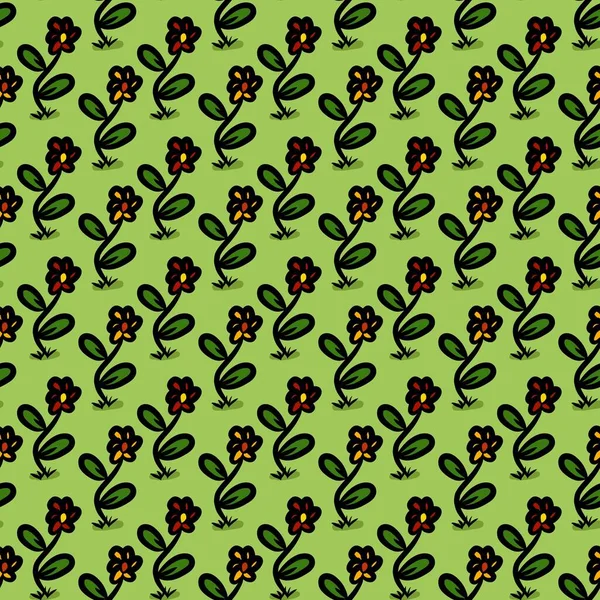 seamless pattern of cute flower cartoon