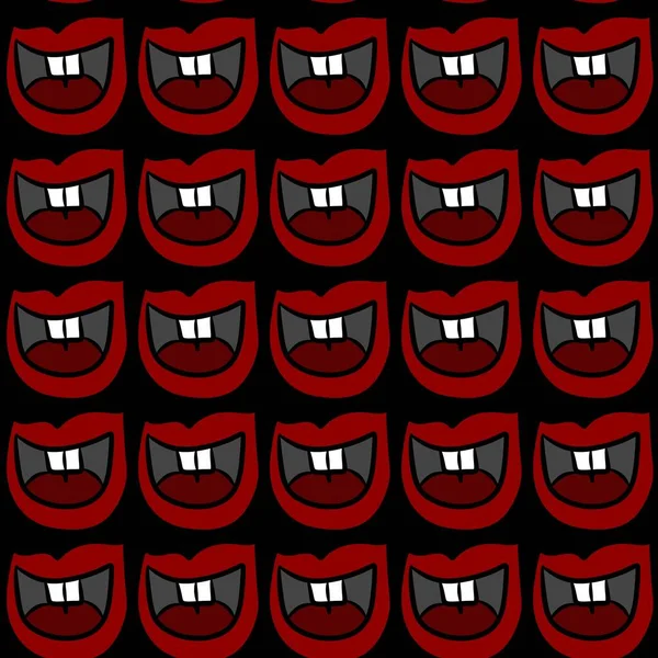 Seamless Pattern Cute Smile Cartoon — Stock Photo, Image