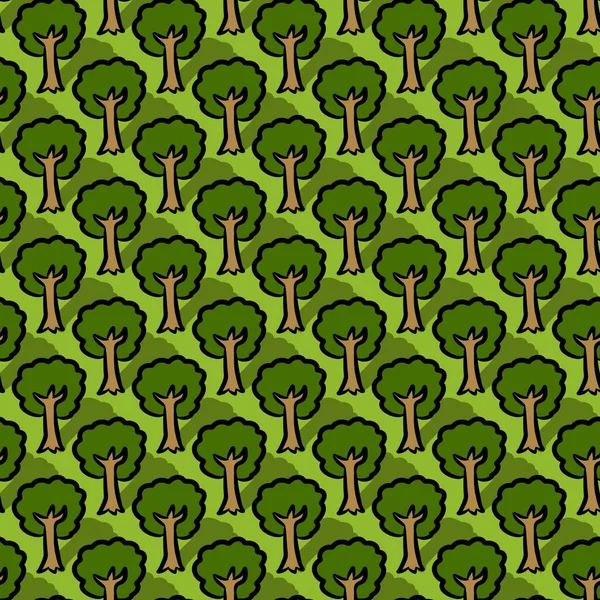 seamless pattern of tree cartoon background