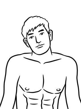 resim yapmak için siyah beyaz insan çiziyor.