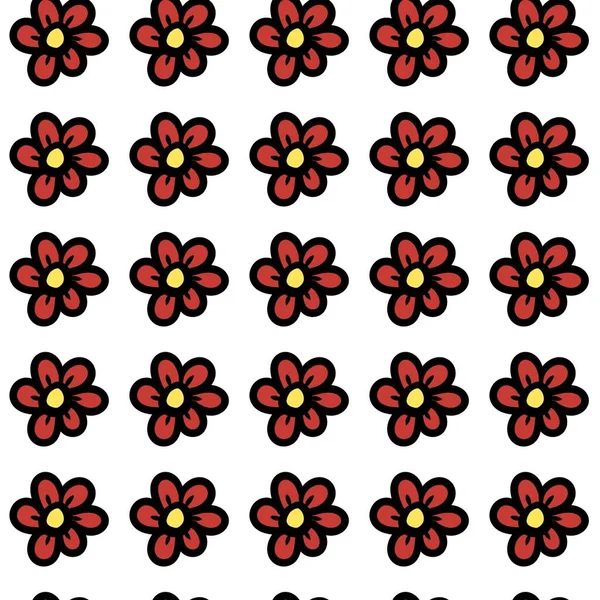 Seamless Pattern White Flower Cartoon — Stock Photo, Image