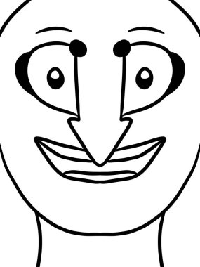 Siyah beyaz, şirin yüzlü, çizgi film karakteri.