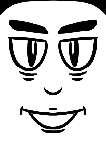 黒と白のかわいい顔の男漫画の背景 — ストック写真