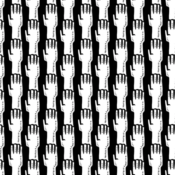 Bezszwowy Wzór Kreskówki Ręka Palec — Zdjęcie stockowe