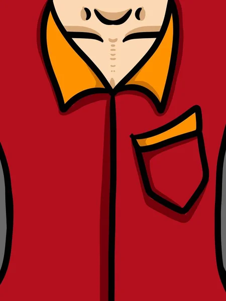 Paño Rojo Cuerpo Del Hombre Dibujos Animados —  Fotos de Stock