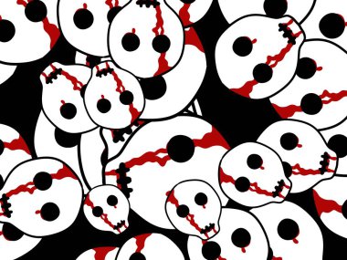 Cadılar Bayramı kafatası deseni, karikatür çizimi