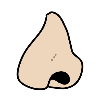 çizgi film karalama burun izole simgesi