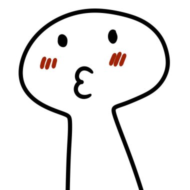 Beyaz bir adamın karikatür çizimi