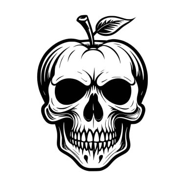 Cadılar Bayramı kafatası kafası beyaz arkaplanda izole edildi