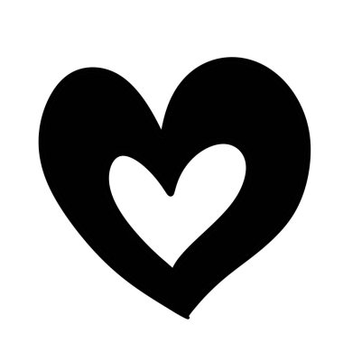 kalp glyph düz simgesi