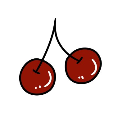 Beyaz arka planda kırmızı kiraz meyvesi