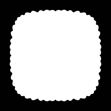 Siyah arkaplanda boş beyaz daire çerçeve, illüstrasyon