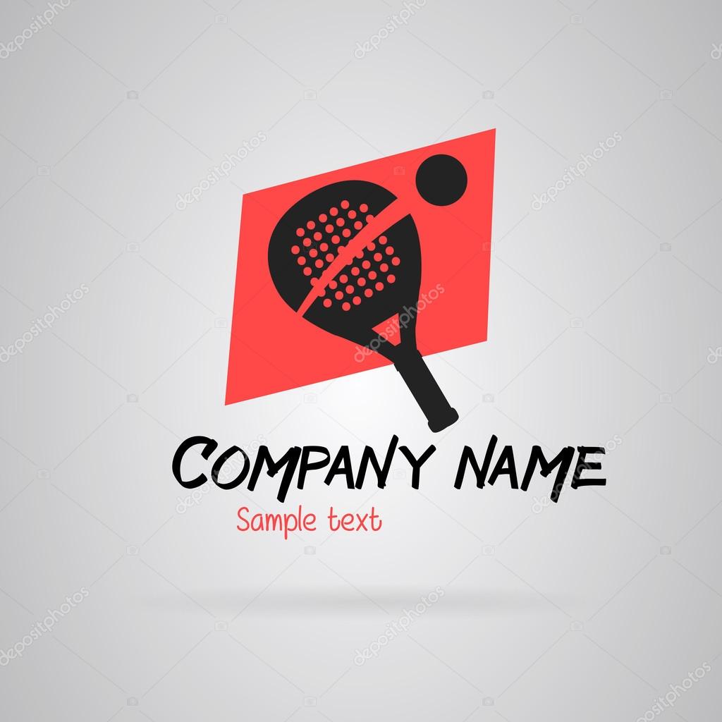 Logo Simple padel tennis. Gray and red. Vector.