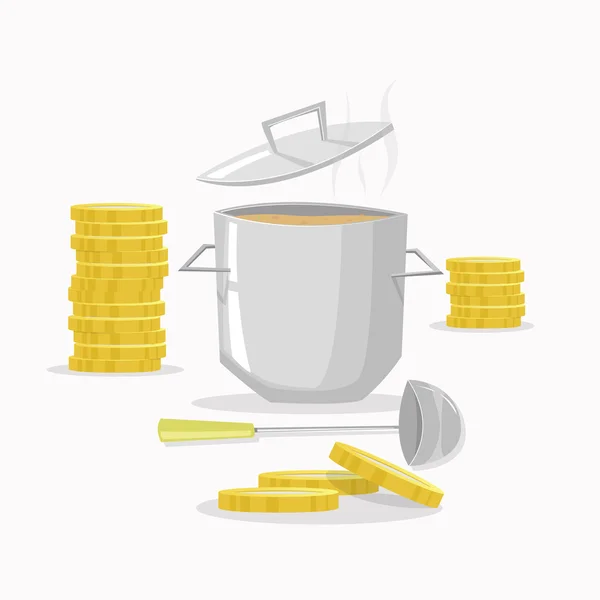 Cooking cheap. Vector — Stock Vector