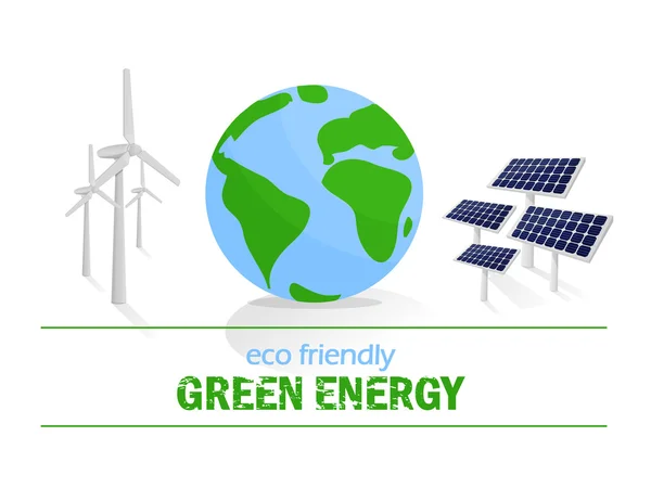 Eco friendly. Green energy — Stock Vector