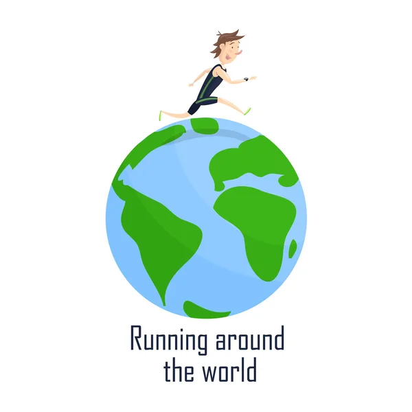 Courir autour du monde — Image vectorielle