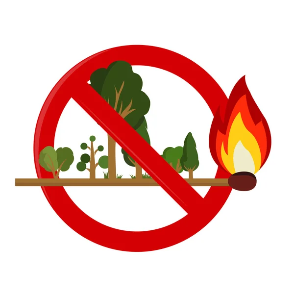 Nebezpečí požáru v lese — Stockový vektor