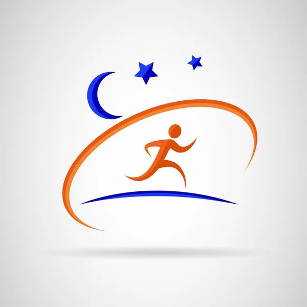 Noche corriendo — Vector de stock