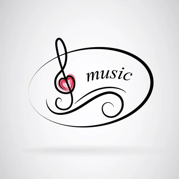 Logo music with treble clef — Stock Vector