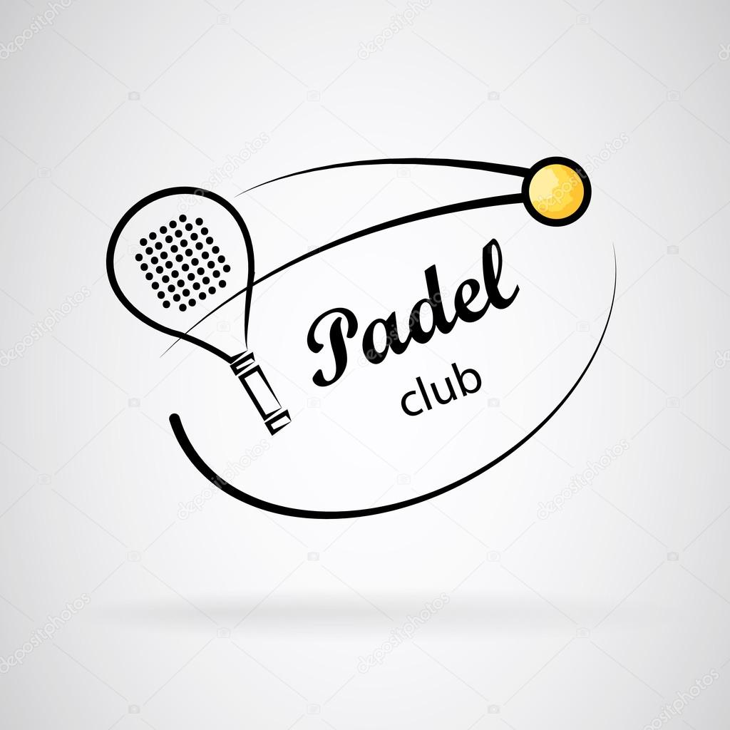 Logo for paddle club. Racket and ball