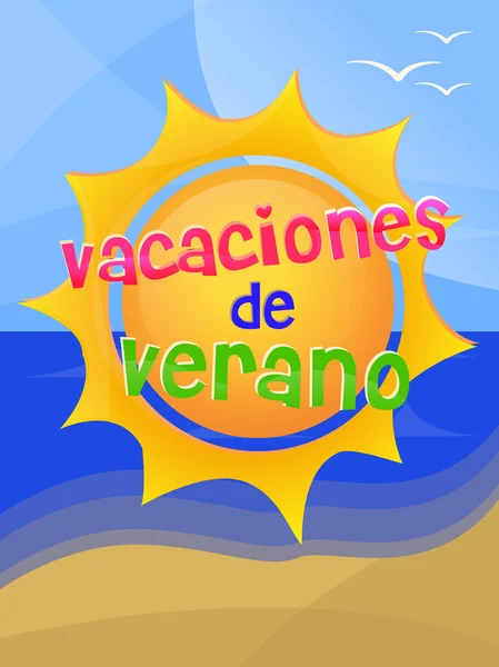 Welcome summer in Spanish text. — Stock Vector