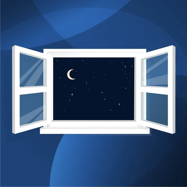 Cielo nocturno desde casa — Vector de stock