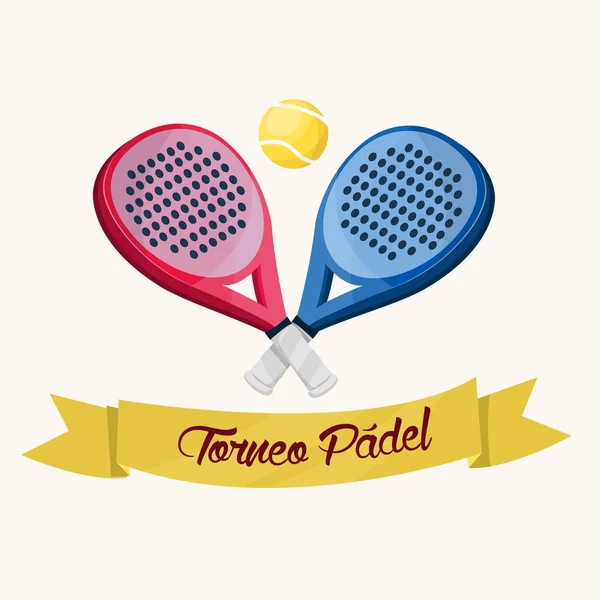 Padel トーナメント。スペイン語のテキスト — ストックベクタ