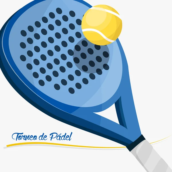 Padel τουρνουά. Κείμενο στην ισπανική γλώσσα — Διανυσματικό Αρχείο