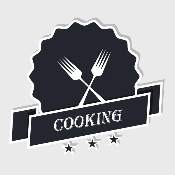 Logotipo mostra dois titulares representando um restaurante — Vetor de Stock