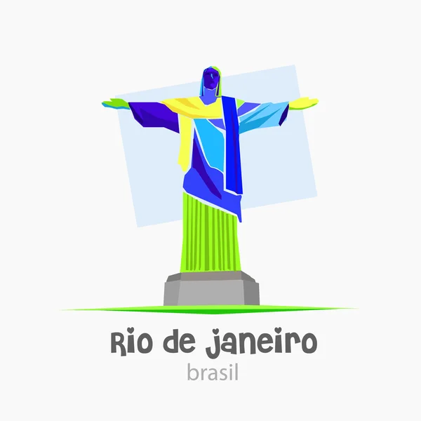 Logotipo Cristo Redentor representando o Brasil — Vetor de Stock