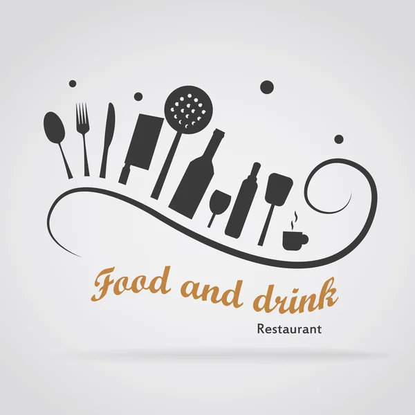 标志的食品和饮料的餐厅 — 图库矢量图片