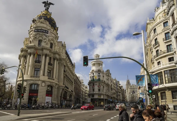 Gran via street, madrid, İspanya