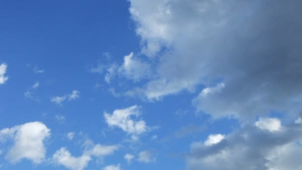 Stora moln mot den blå himlen — Stockvideo