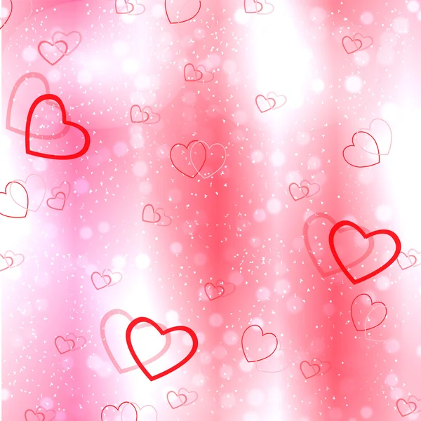 Abstract pink background with hearts for lovers — Stock Vector