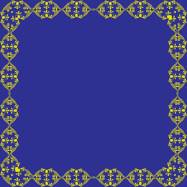 Ornamental vector frame. Blue  background — Stock Vector