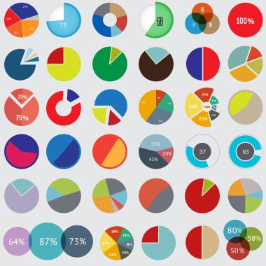 Infographic elemanları, pasta grafiği simgesi, iş öğeleri ve istatistiklerini ayarla