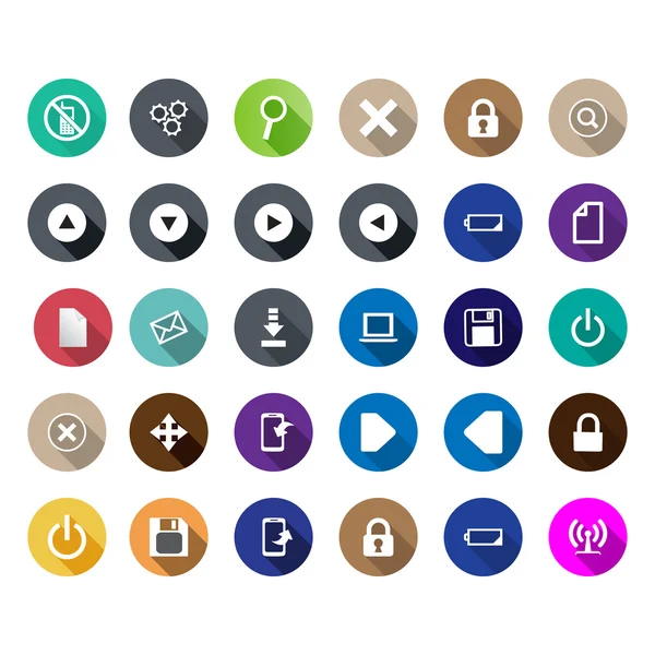 Set of computer icons in a flat design — Stock Vector
