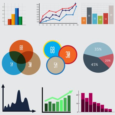 Infographic öğeleri. İş diyagramları ve grafikleri