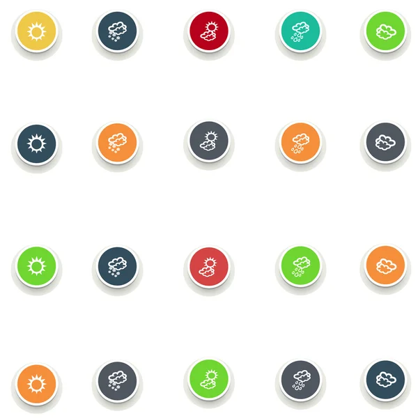 Impostare icone meteo rotonde — Vettoriale Stock