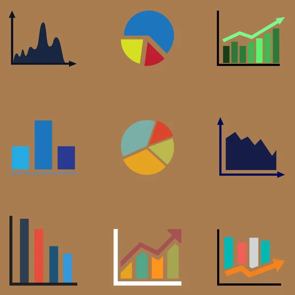 Diagramas de negocio y gráficos — Vector de stock