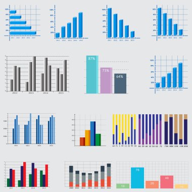 Infographic öğeleri. İş diyagramları ve grafikleri