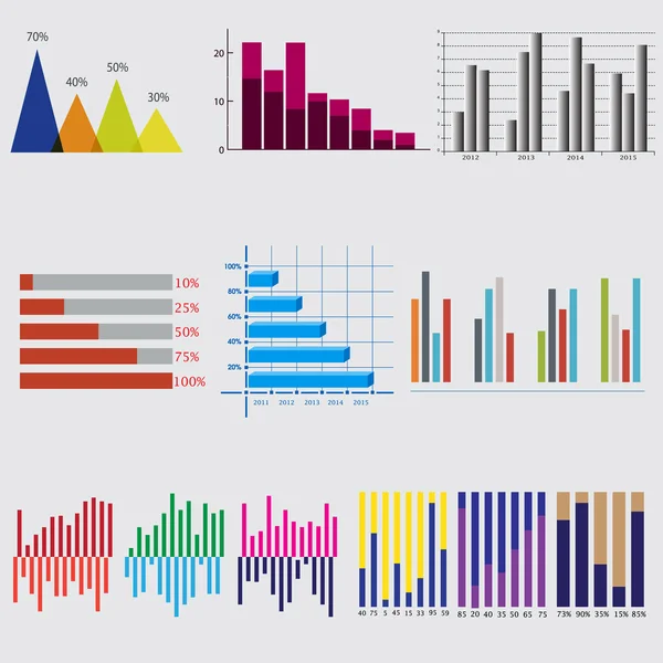 Elementos infográficos. diagramas de negocio y gráficos — Vector de stock