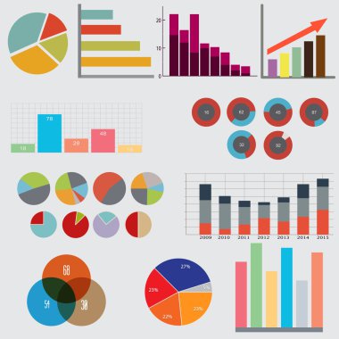 Infographic öğeleri. İş diyagramları ve grafikleri